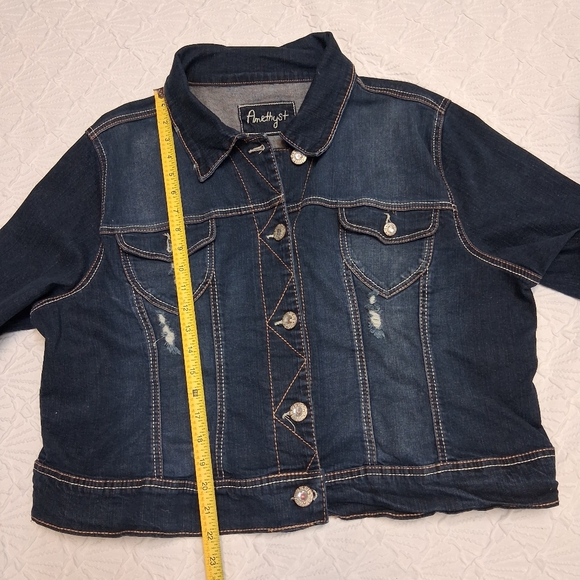 Amethyst Jeans Dark Blue Denim Jacket Size 2X - Picture 9 of 16